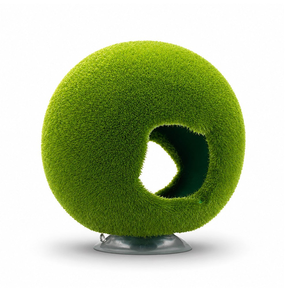 Aquatop Moss Ball Safe House Medium, the sphere and its suction cup mount