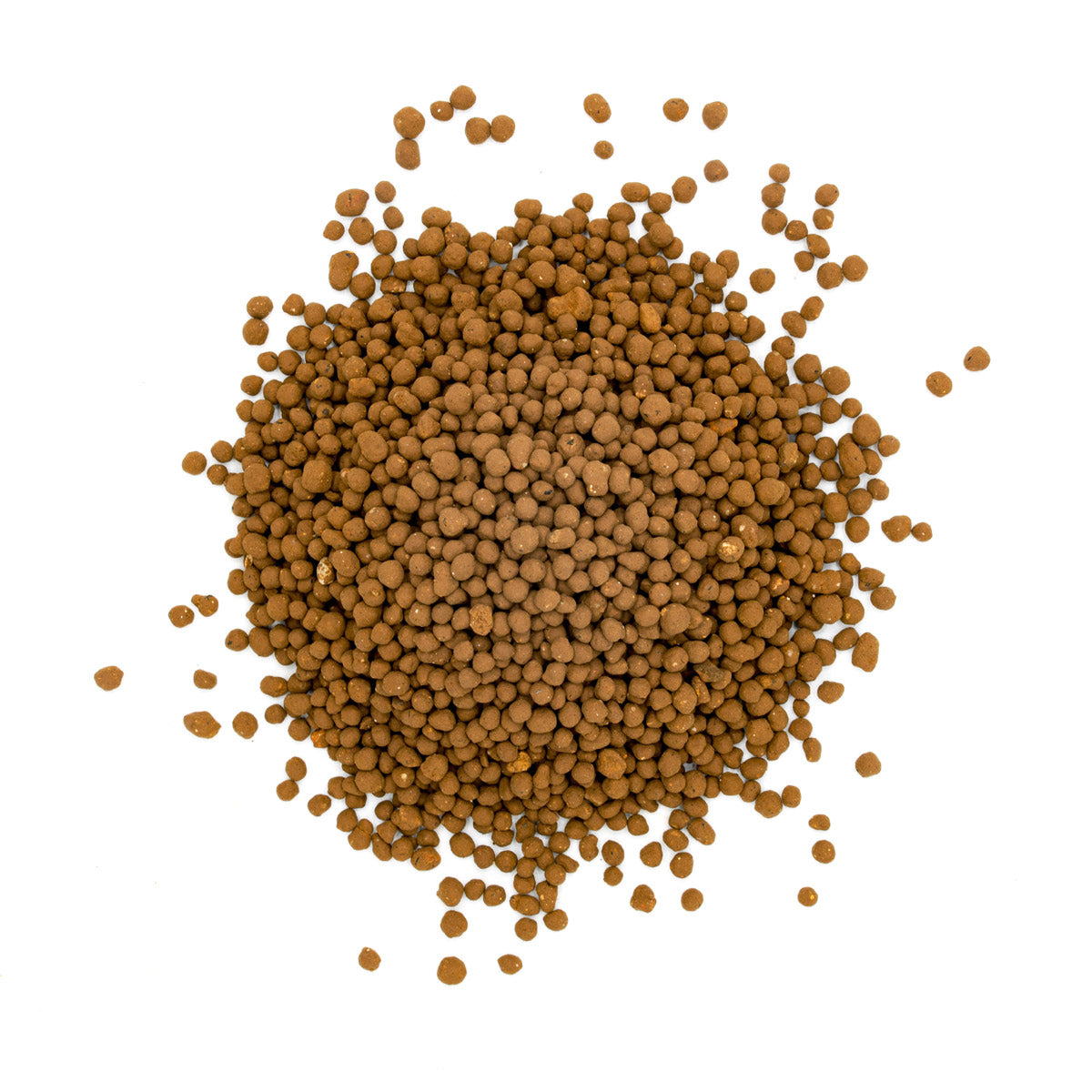 Pile of UNS Controsoil brown normal granules, about 5 mm each