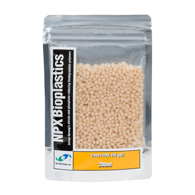 Two Little Fishies NPX Bioplastics biopellet filter media, 200ml container