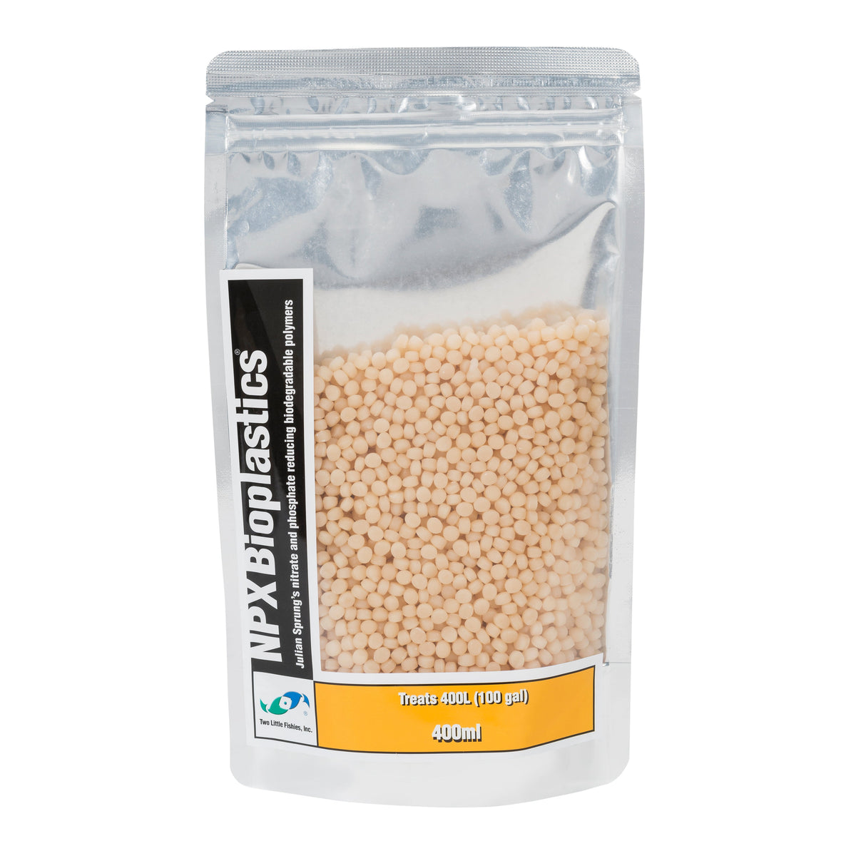 Two Little Fishies NPX Bioplastics biopellet filter media, 400ml container