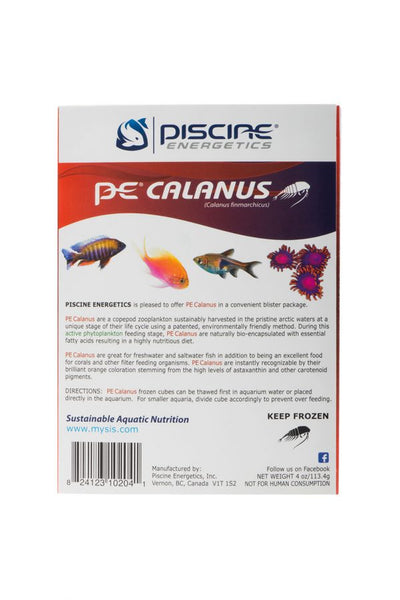 Piscine Energetics PE Frozen Calanus 4 oz cube blister pack