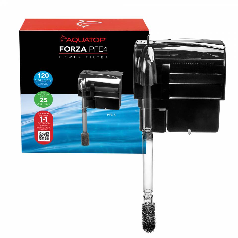 Aquatop Forza Hang-On Power Filter with adjustable top-mounted flow valve