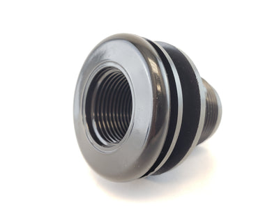 Lifegard Aquatics bulkhead fitting, thread x thread FPT, jet black PVC