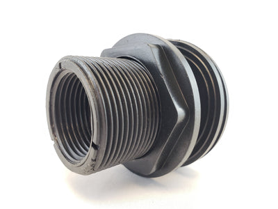 Lifegard bulkhead fitting threaded flange with lock nut