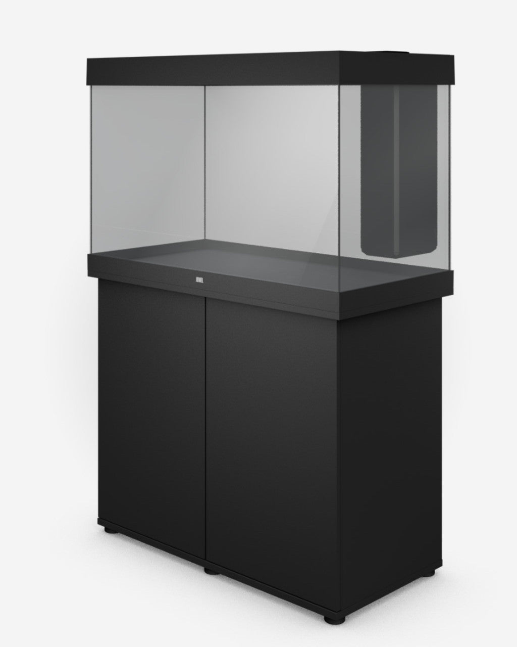 Juwel Rio 290 LED aquarium and SBX cabinet set, black, angled view