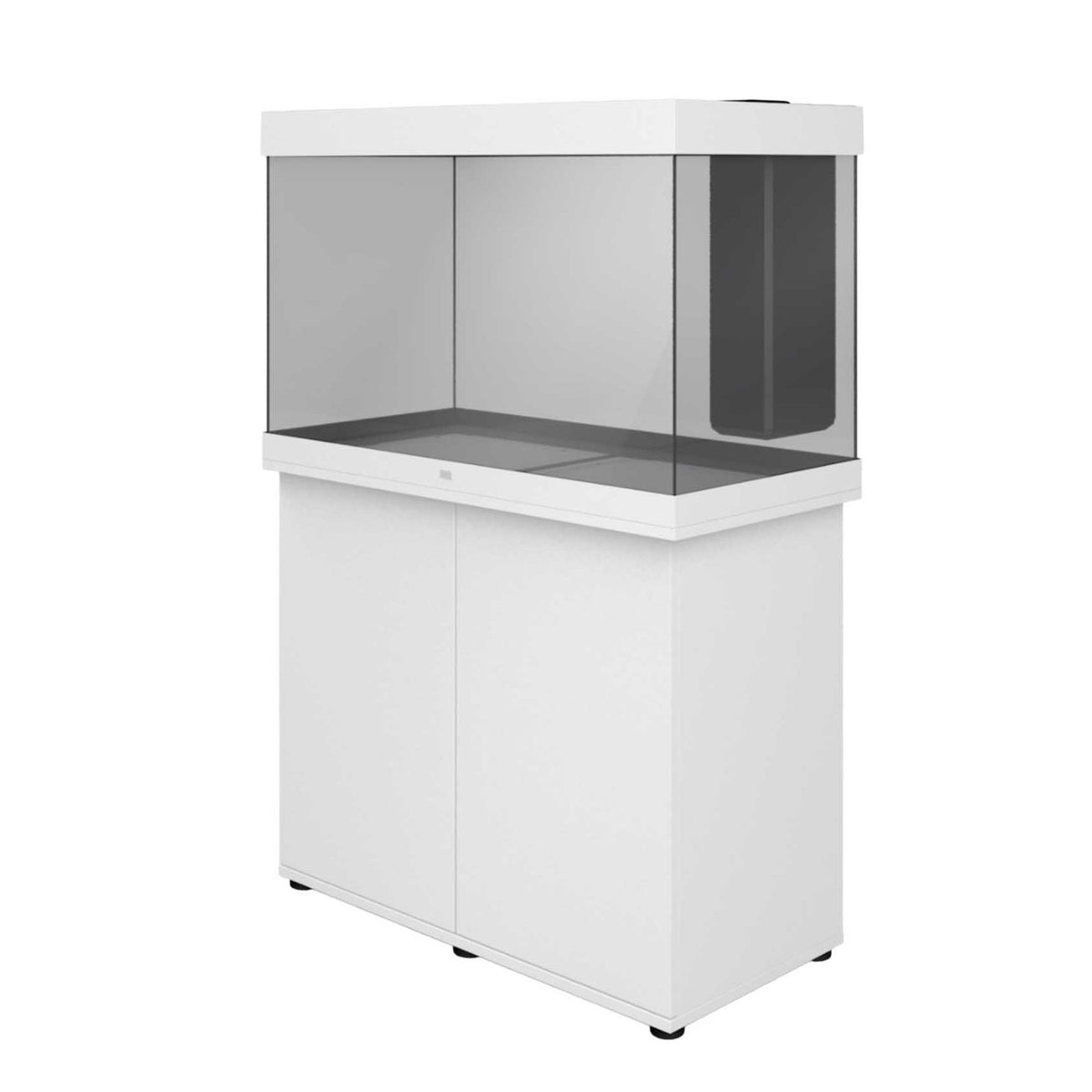 Juwel Rio 290 LED aquarium and SBX cabinet set, white, angled view