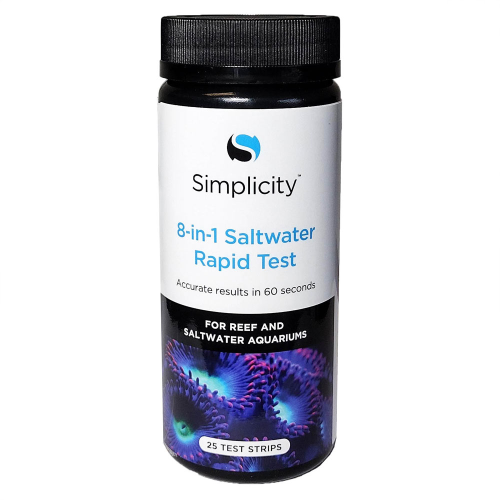 Simplicity 8-in-1 Saltwater Rapid Test strips bottle