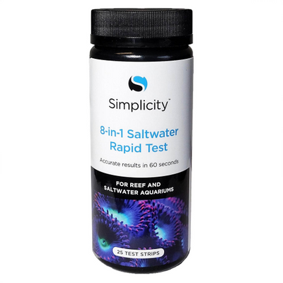 Simplicity 8-in-1 Saltwater Rapid Test strips bottle