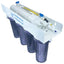 Air Water Ice Typhoon III 100 GPD RO/DI system, right-side view of membrane housing and clear filter canisters