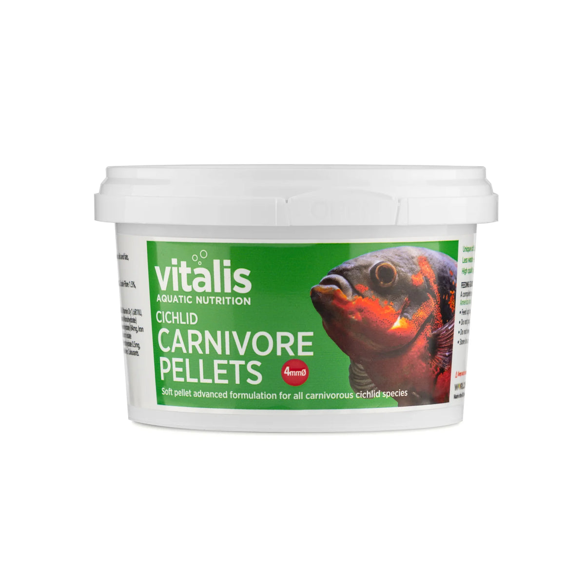 Vitalis Cichlid Carnivore Pellets pot, cichlid food