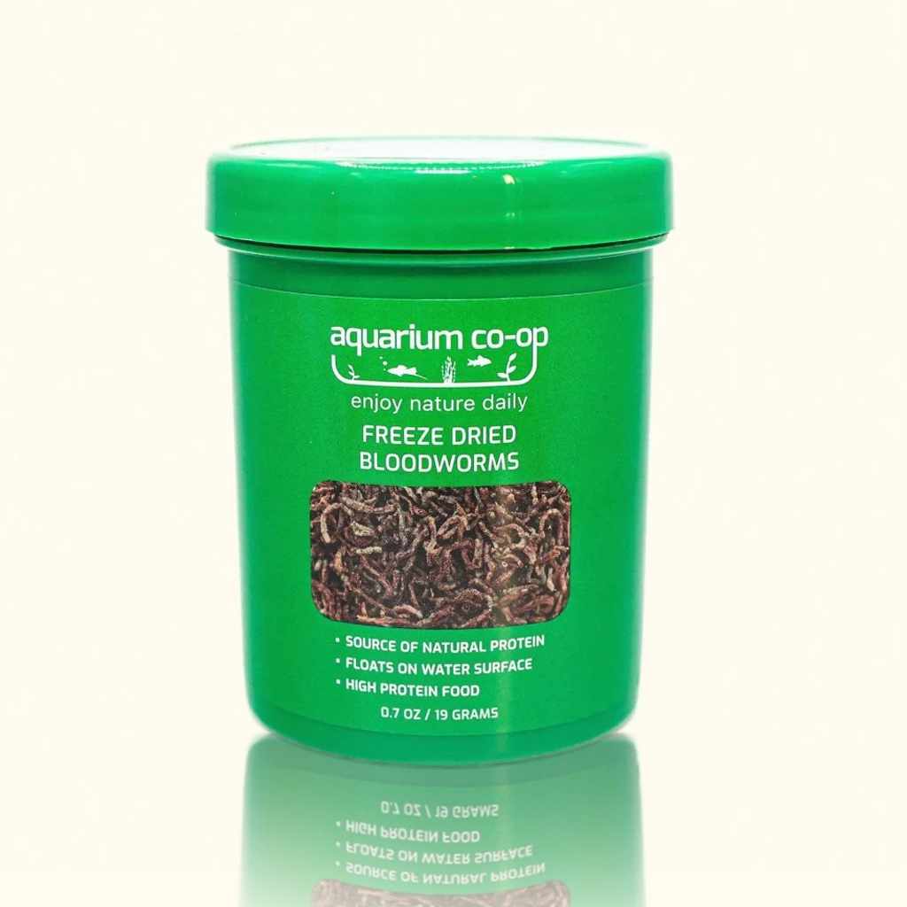 Aquarium Co-Op Freeze Dried Bloodworms 0.7 oz | Floating High-Protein Treat for Fish