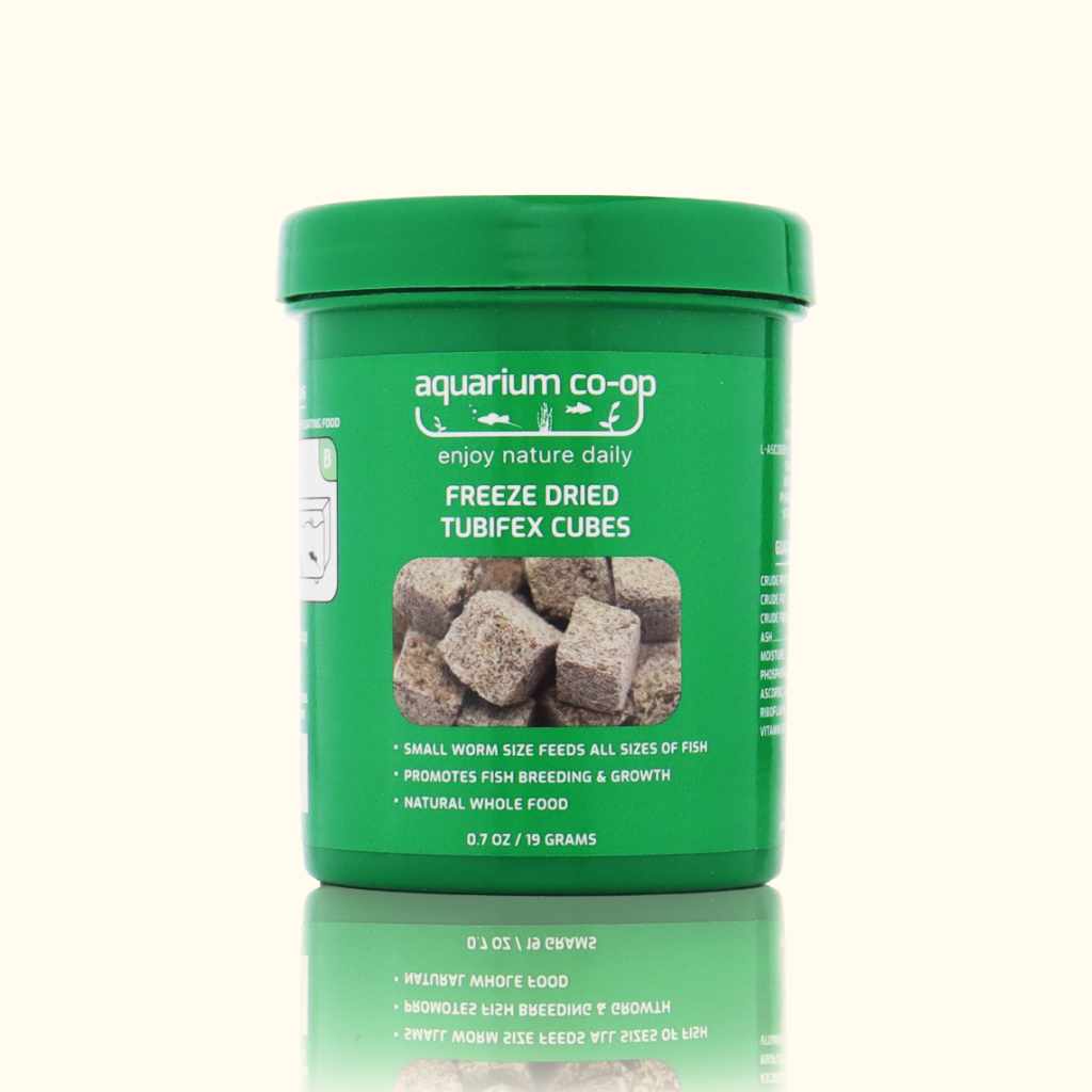 Aquarium Co-Op Freeze Dried Tubifex Cubes 0.7 oz | High-Protein Food for Fish & Breeders
