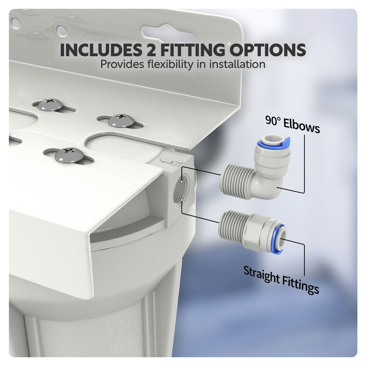 Included fittings for Aquatic Life Classic Sediment & Carbon Plus unit
