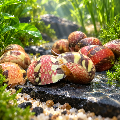 Pumpkin Striped Nerite Snail (Vittina sp.)