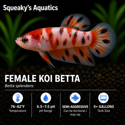 Female Koi Betta (Betta splendens)