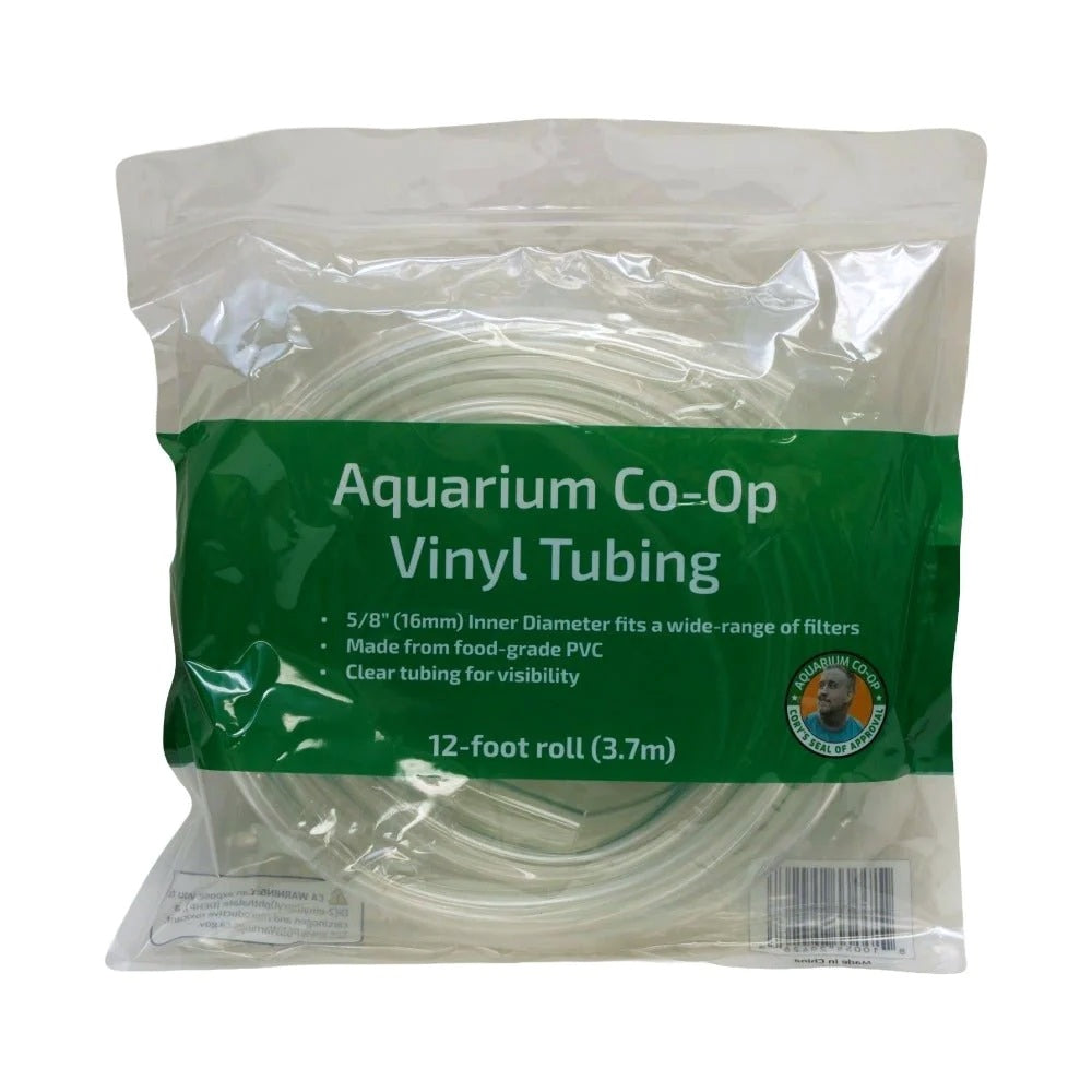 Aquarium Co-Op Clear Vinyl Tubing, 12 ft of 5/8 inch food grade PVC hose in a resealable bag