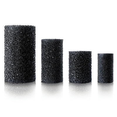 Aquarium Co-Op pre-filter sponges, all sizes shown side by side