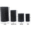 Aquarium Co-Op pre-filter sponge sizing diagram comparing Large, Medium-Tall, Medium and Mini