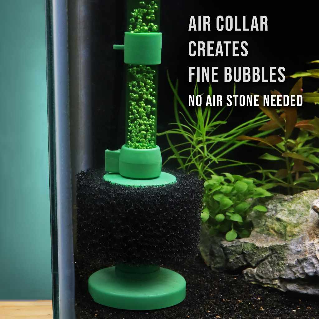 Air collar producing fine bubbles without an air stone