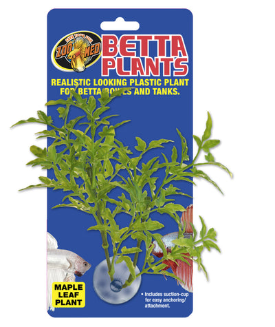 ZooMed Maple Leaf Betta Plant - realistic soft plastic aquarium plant with suction cup for betta tanks
