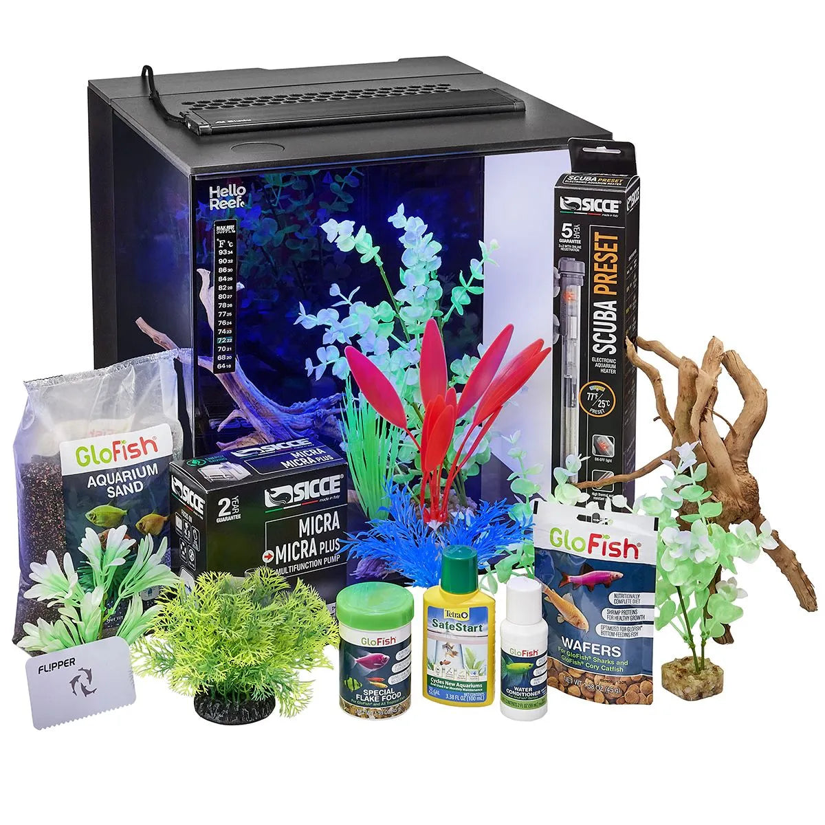 HelloReef GloFish Aquarium Kit, 15 Gallons