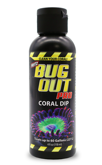 Fritz Bug Out Pro 4 oz - iodine-free herbal coral dip bottle for removing reef parasites and pests