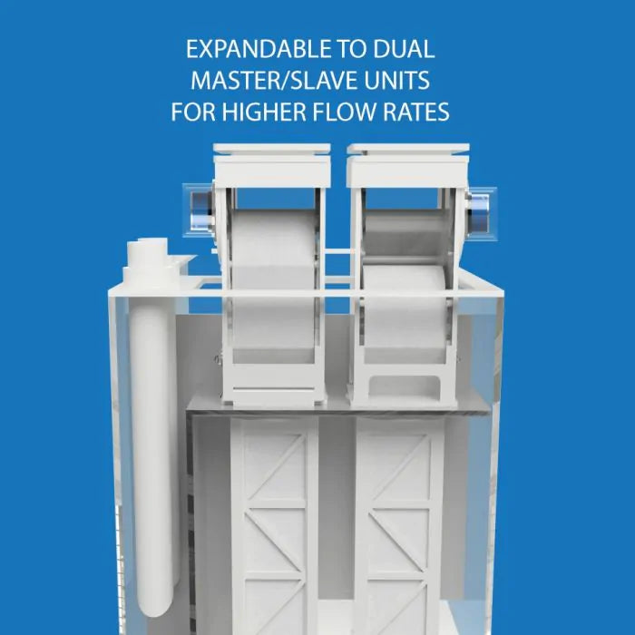 Two Klir Di-4 filters running as a dual master and slave pair in one sump for higher flow rates