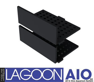 Two black Tideline Flow Matrix Lagoon deep media trays, taller walls than the standard trays