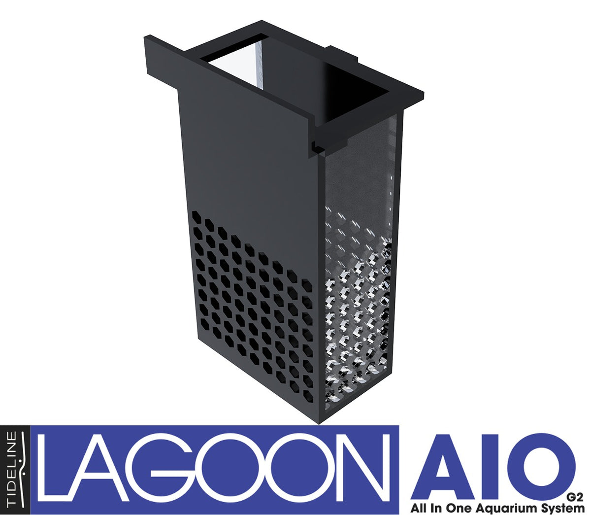 Tideline Flow Matrix Lagoon Filter Media Cup, tall black perforated cup for loose media