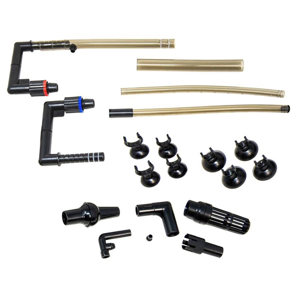 Aquatop Forza canister filter plumbing set with intake pipes, spray bar, and suction cups