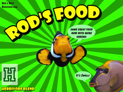 Rod's Food Frozen Herbivore Blend flat pack, frozen marine food with extra seaweed for tangs and herbivores