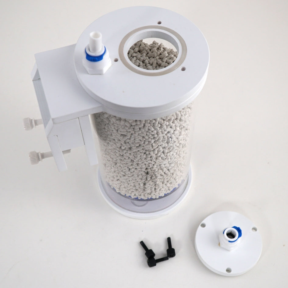 IceCap CO2 Scrubber with the lid removed, showing the fill opening and included thumbscrews