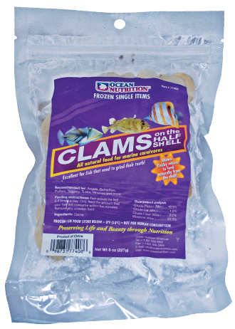 Ocean Nutrition Frozen Clams predator food