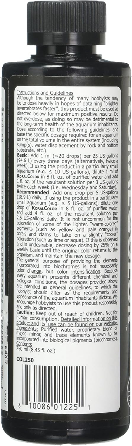 Brightwell Aquatics KoralColor – Increased Coloration Biochrome Booster – 250 mL