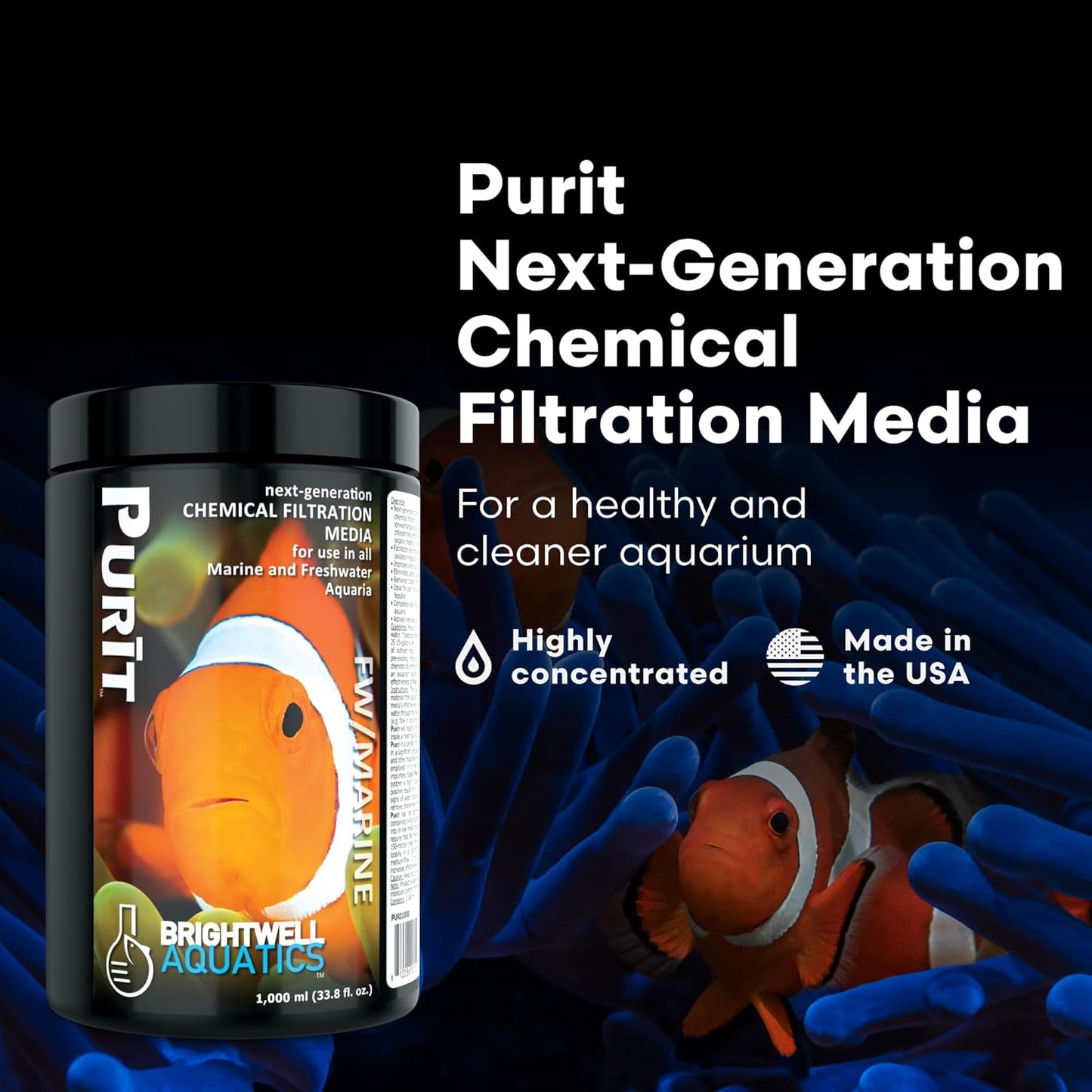 Brightwell Aquatics Purit – Chemical Filtration Media – 1 L
