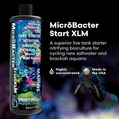 Brightwell Aquatics MicroBacter Start XLM – 15× Live Nitrifying Bioculture – 500 ml