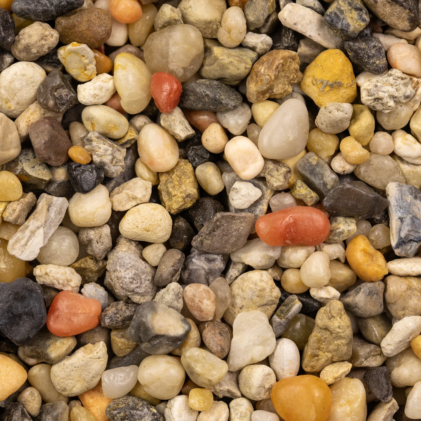 Estes Smokey River aquarium gravel, a smoky blend of gray, tan, and brown river stones