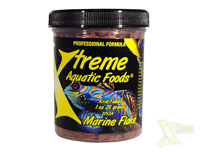Xtreme Marine Krill Flakes 1 oz jar, marine flake fish food