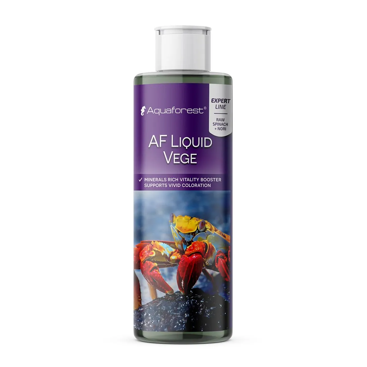 Aquaforest AF Liquid Vege 250mL bottle, vegetable-based liquid food for marine fish, corals, and clams