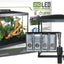 Marina 20G LED kit contents including glass tank, LED hood, Slim power filter, water-care samples, net, and care guide