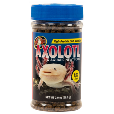ZooMed Axolotl & Aquatic Newt Food jar - high-protein soft sinking pellets formulated for axolotls and aquatic salamanders