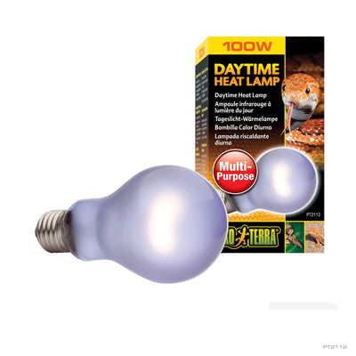 Exo Terra Daytime Heat Lamp reptile daylight bulb with packaging, angled view