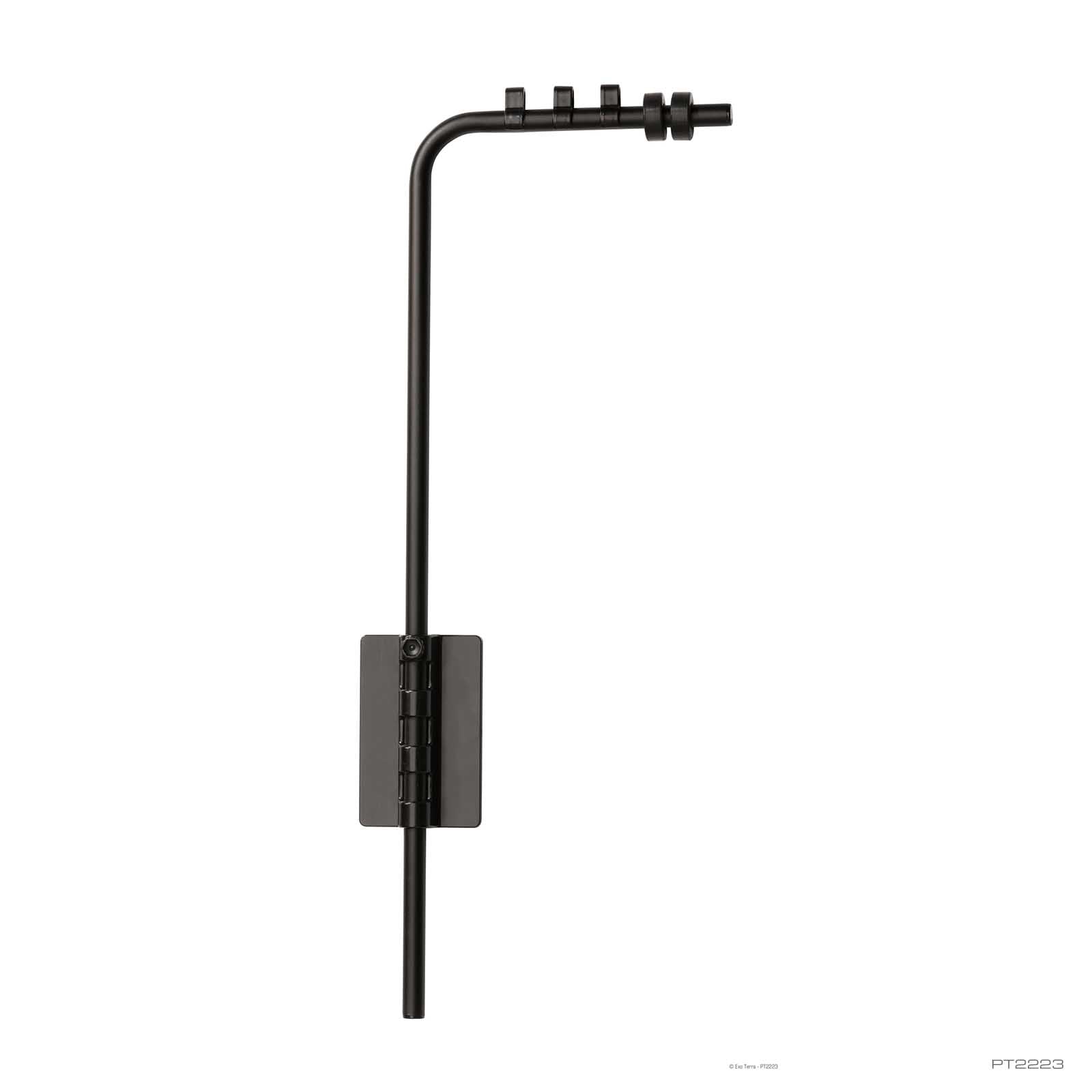 Exo Terra Light Bracket, adjustable black lamp support arm with self-adhesive glass base