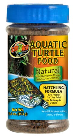 Zoo Med Aquatic Turtle Hatchling Formula - jar of floating micro pellets for baby aquatic turtles