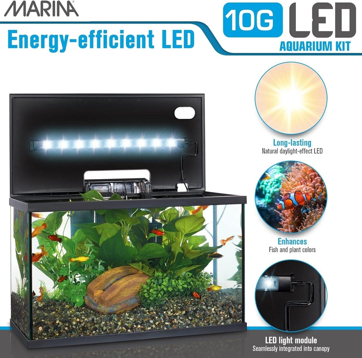 Marina 10G LED lighting panel: long-lasting daylight-effect LED module integrated into the canopy
