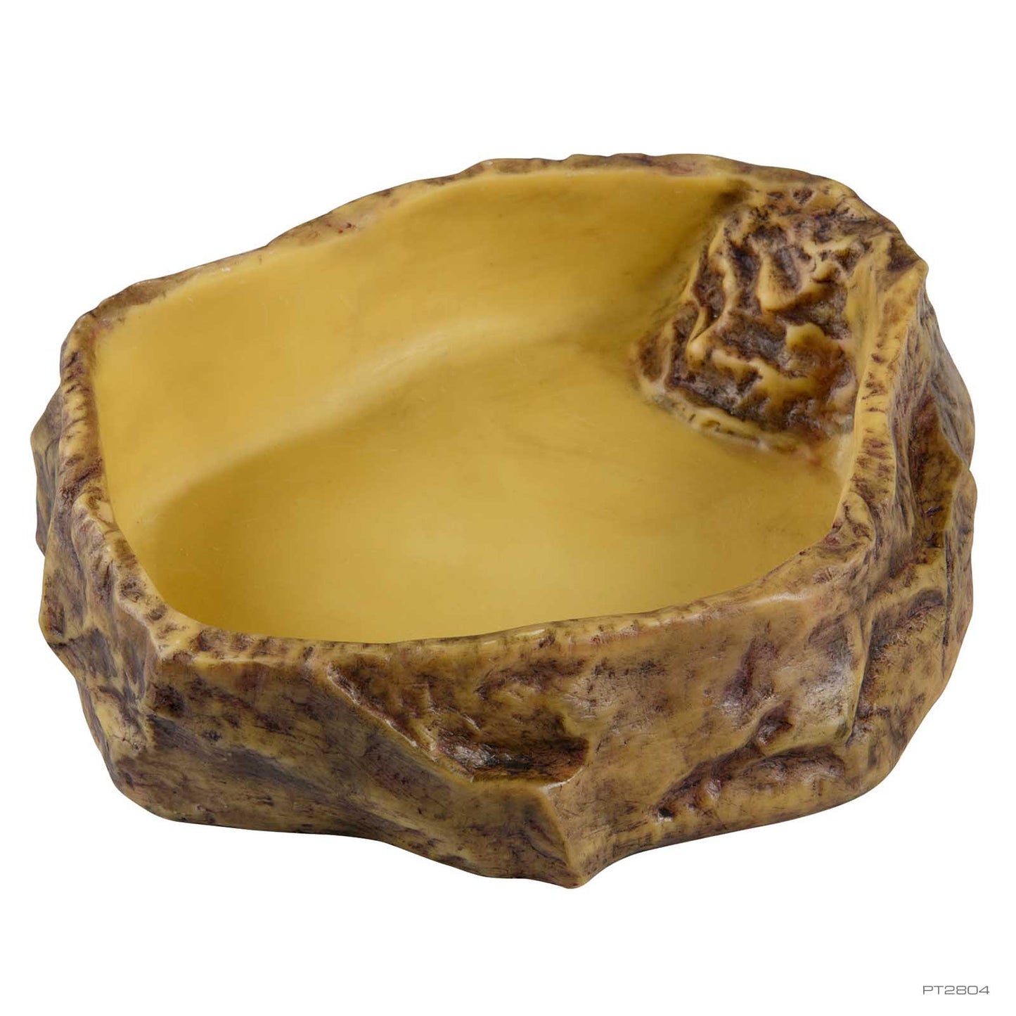 Exo Terra Water Dish, naturalistic rock-style reptile water dish, three-quarter view