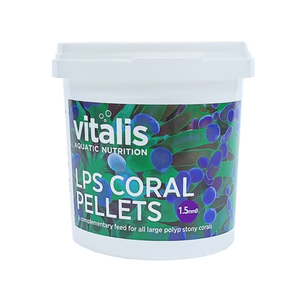 Vitalis LPS Coral Soft Pellets 60g tub - slow-sinking 1.5mm soft pellet food for LPS, soft corals, NPS, sun corals, and Goniopora