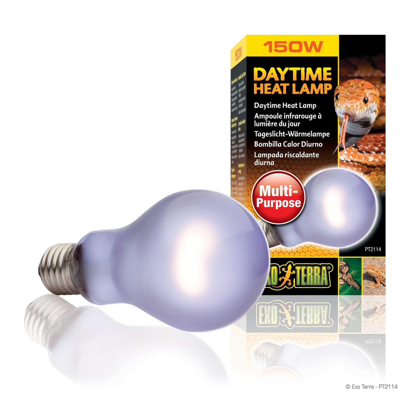 Exo Terra Daytime Heat Lamp reptile daylight bulb with 150 watt packaging