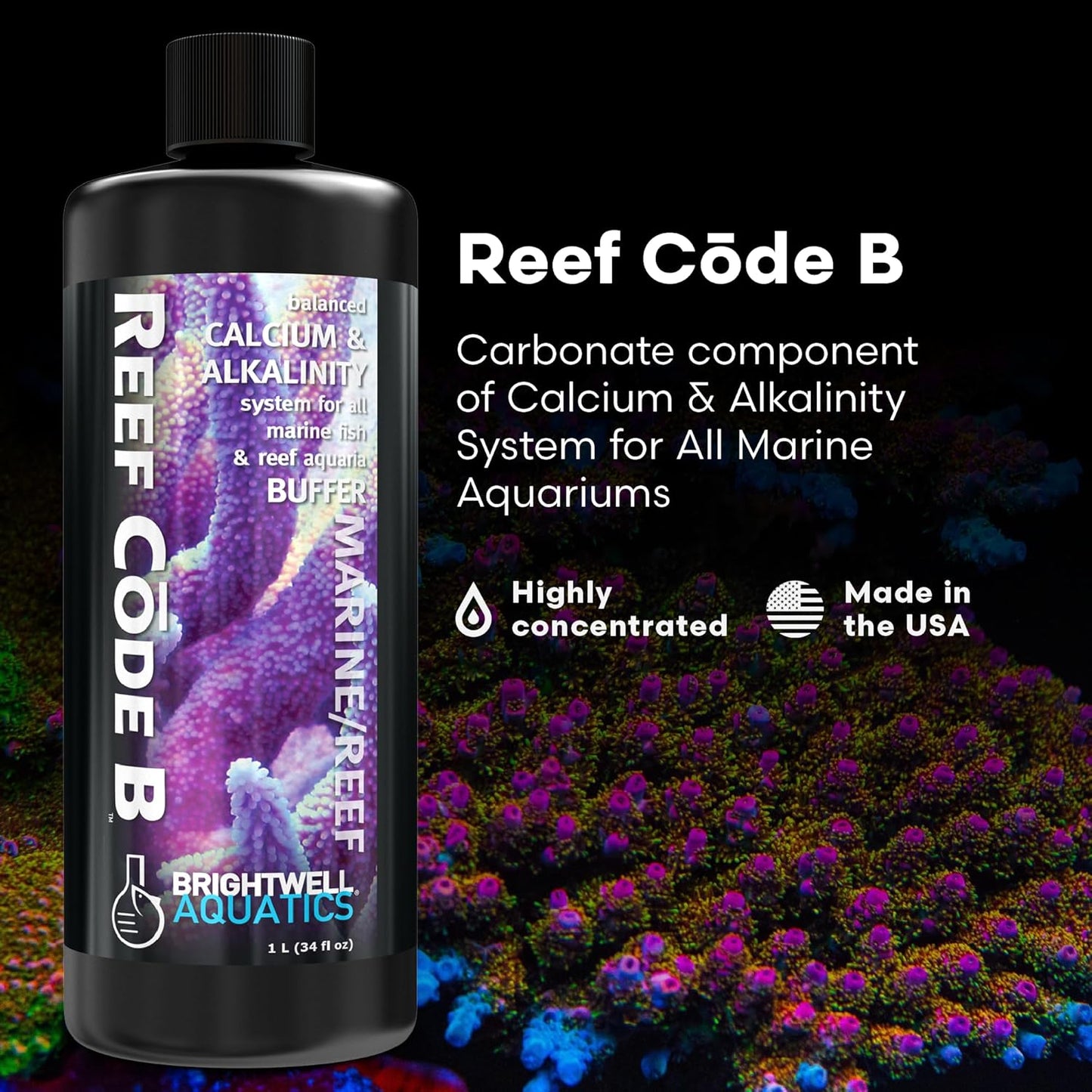 Reef Code B, carbonate component of the calcium and alkalinity system, made in the USA