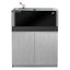 Aquatop Recife ECO larger aquarium with rear filter box on a gray cabinet stand